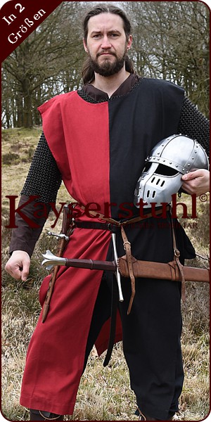 Waffenrock "Froissart", rot-schwarz Mi-Parti
