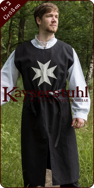Waffenrock "Order of St. John" aus Baumwolle, schwarz