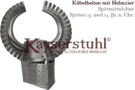 Kübelhelme mit Helmzier