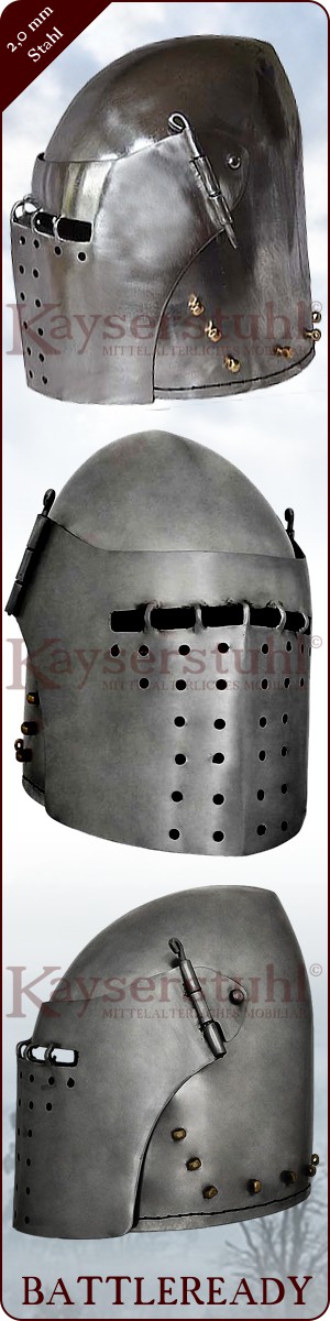 Beckenhaube mit Klappvisier und Stichschutz (HR)