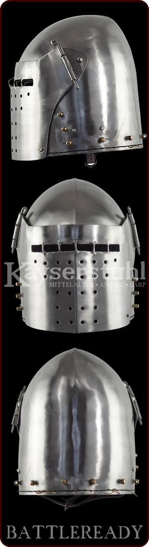 Beckenhaube mit Klappvisier und Stichschutz (HR)