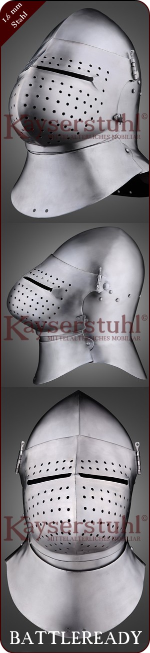 Große Beckenhaube "Grand Bascinet" mit rundem Visier (WC)