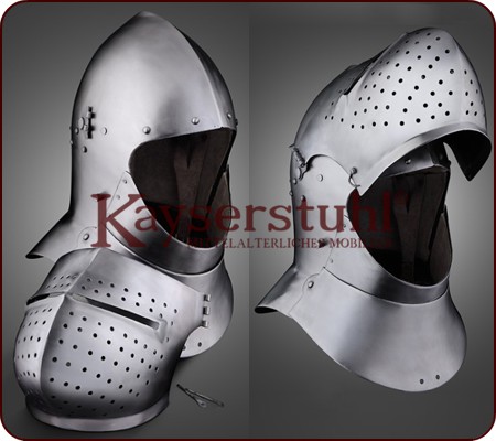 Große Beckenhaube "Grand Bascinet" mit rundem Visier (WC)