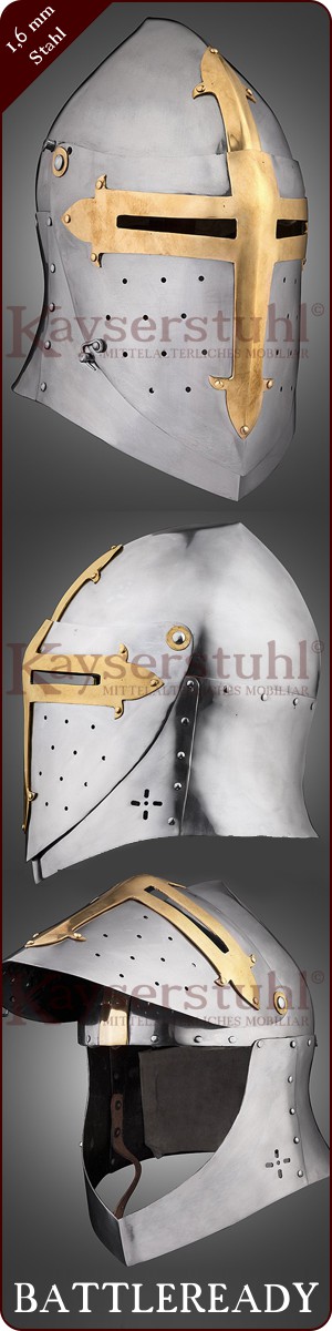 Große Beckenhaube "Grand Bascinet" Messing (WC)