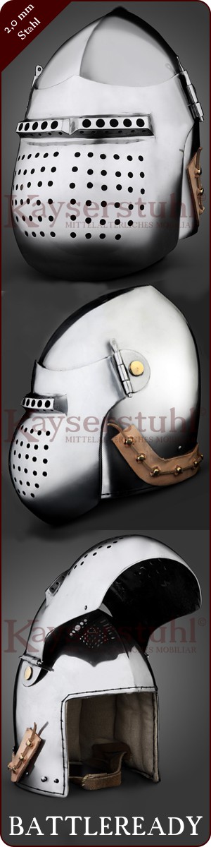 Beckenhaube mit Visier und gelochtem Sehschlitz (MH)