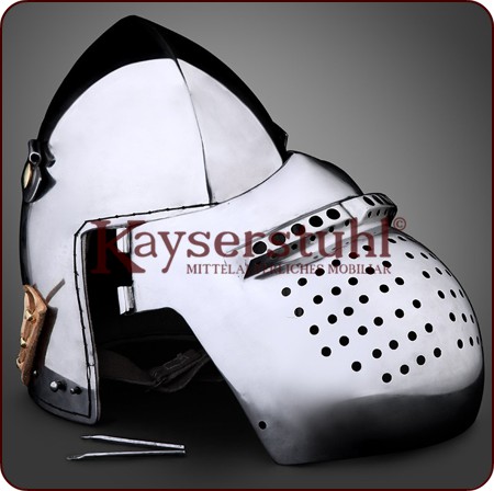 Beckenhaube mit Visier und gelochtem Sehschlitz (MH)