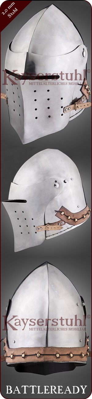 Beckenhaube mit aufschlächtigem Visier