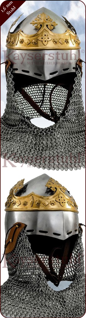 Beckenhaube "Robert the Bruce" mit Krone aus Messing