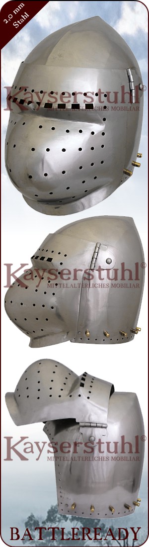 Beckenhaube mit Visier mit rechteckigen Ausschnitten (WS)