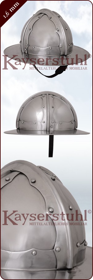 Italienischer Eisenhut mit gekreuzten Spangen (1,6 mm)