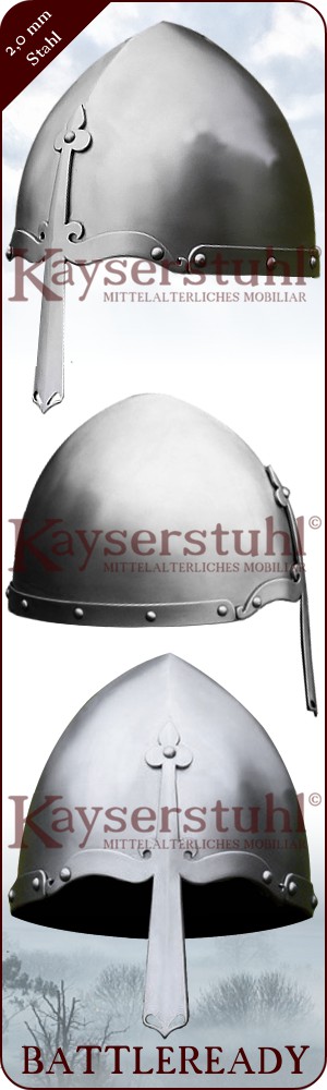 Verzierter konischer Helm mit durchbrochenem Nasal