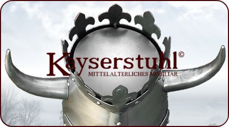 Kübelhelm "Deutscher Orden" mit Hörnern und Lilienkrone