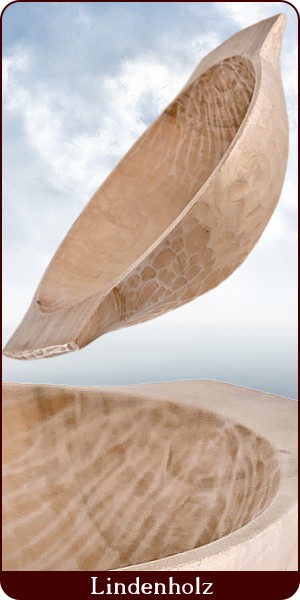 Handgehauene Molle (Holzschale) mit Griffen, 32 cm