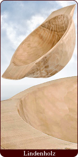Handgehauene Molle (Holzschale) mit Griffen, 27 cm