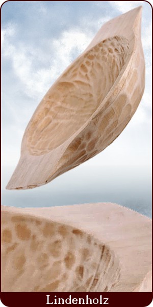 Handgehauene Molle (Holzschale) mit Griffen, 21 cm