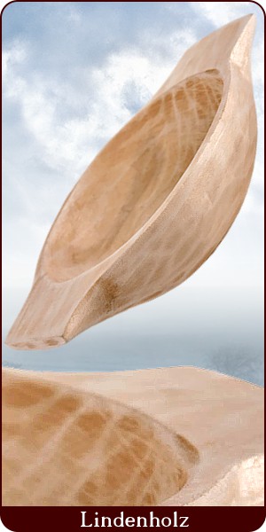 Handgehauene Molle (Holzschale) mit Griffen, 16 cm