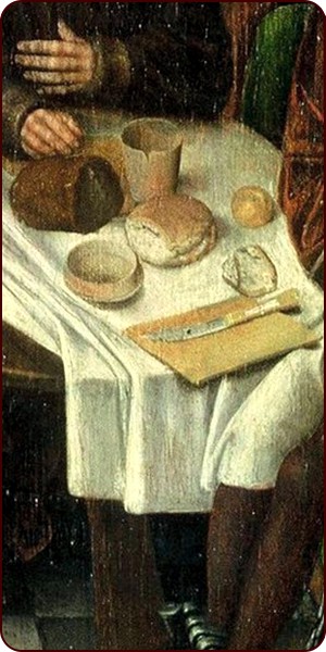 Joseph erklärt die Träume des Bäckers und des Dieners, ca. 1500, wohl von Jan Mostaert