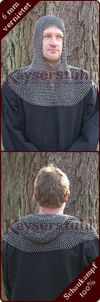 Kettenhaube, Römisches Geflecht, ID:6mm