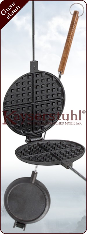 Waffeleisen aus Gusseisen mit langem Griff