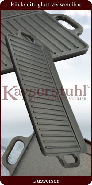 Rechteckige Grillplatte aus Gusseisen