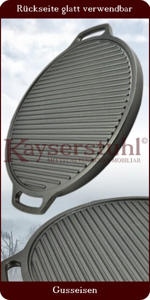 Runde Grillplatte aus Gusseisen
