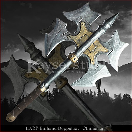 Einh&auml;ndige LARP Doppelaxt "Chimerian"