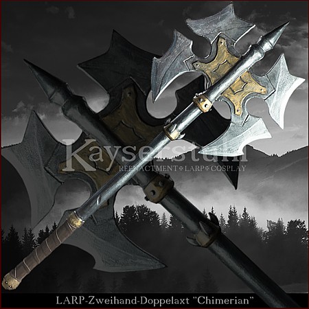 Zweih&auml;ndige LARP Doppelaxt "Chimerian"
