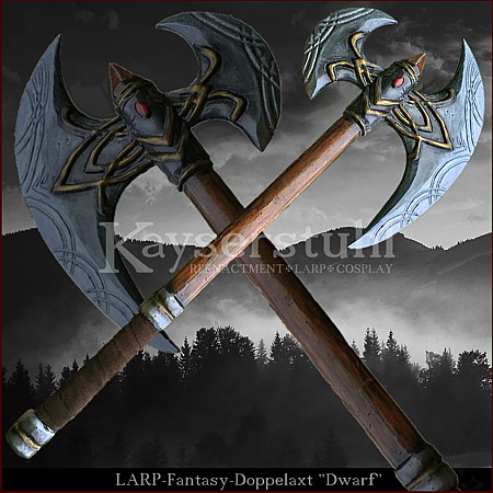 Einh&auml;ndige LARP Doppelaxt "Dwarf"
