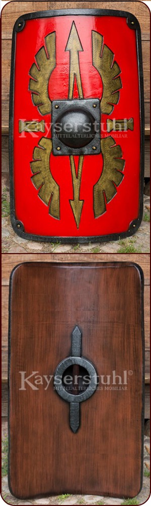 LARP-Römerschild (Legionärs-Scutum) rot/gold (100 cm)