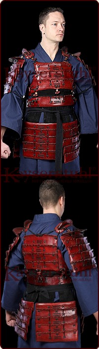 LARP-Lederrüstung "Samurai" (rot)