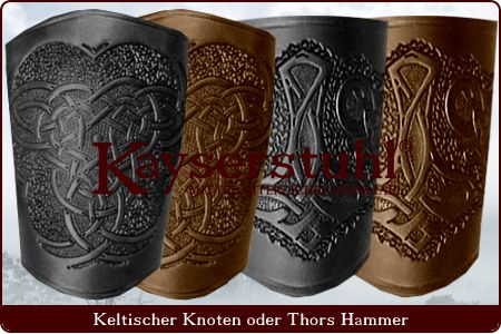 Geprägter Leder-Armschützer "Tribal 16", schwarz (Stück)