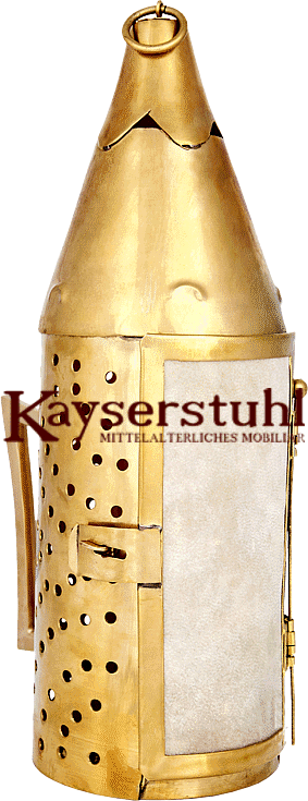 Messinglaterne mit Rohhautfenster