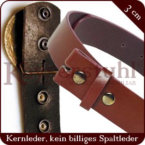 Wechselgürtel (3 cm) aus kräftigem Rinderkern-Leder