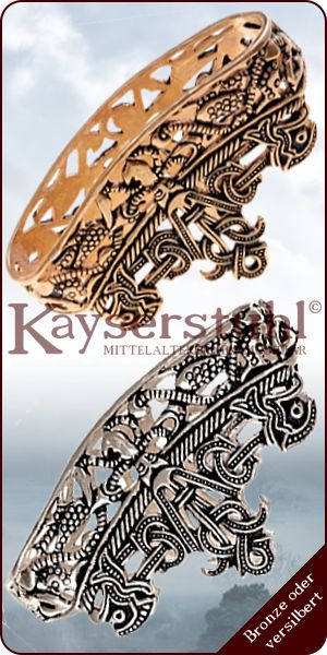 Wikingerzeitl. Mundblech "Dybek", Bronze oder versilbert