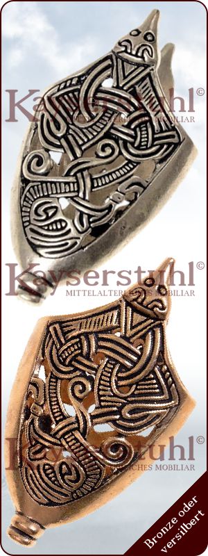 Ortband im Borrestil, Bronze oder versilbert