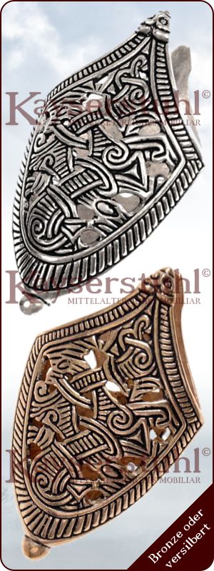 Ortband "Valleberga" im Borrestil, Bronze oder versilbert