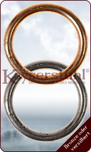 Geschlossener Ring, Bronze oder versilbert, extra groß