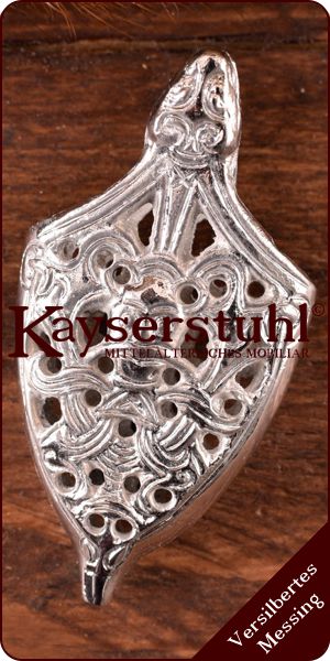 Wikingerzeitliches Ortband aus versilbertem Messing