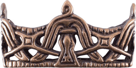 Wikingerzeitliches Ortblech "Schlange" aus Bronze