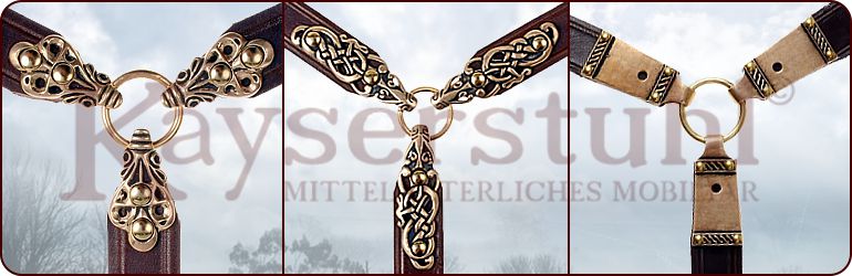 Riemenverteiler "Gotland" Bronze oder versilbert, klein, mit Ring