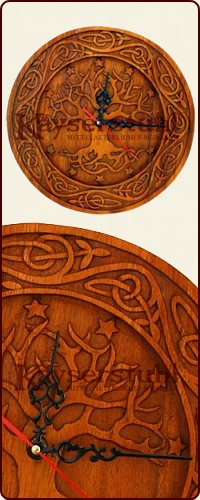 Wanduhr mit Weltenesche "Yggdrasil"