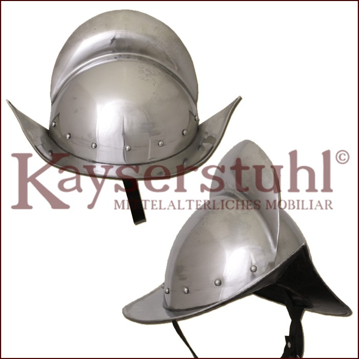 Mittelalterlicher historischer Helm Messingbeschichtung mit Königin Roman... 