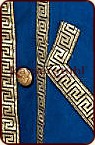 Mantel mit Goldborte (blau) 