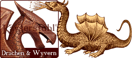 Handgeschnitzte Drachen und Wyvern als Wandschmuck