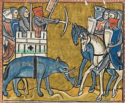 Die komplette Miniatur aus Folio 11v der Rochester Bestiary