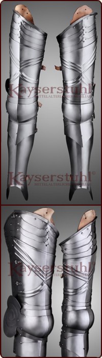 Deutsches Beinzeug mit Schienbeinschutz, 1460-1500
