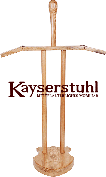 Rüstungsständer aus Holz mit Helmhalter