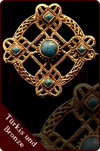 Mittelalterliche Brosche "Blue Cross" (Bronze) 