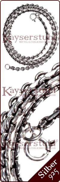 Wikinger-Halskette 3,3 mm (925er Silber Antik)