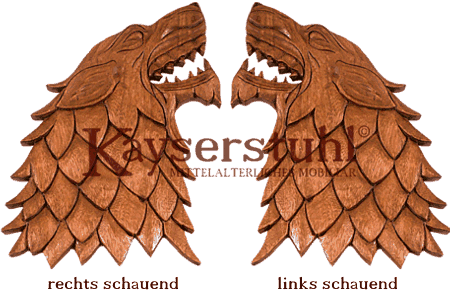 Wikinger-Schnitzerei "Fenriswolf", rechts oder links